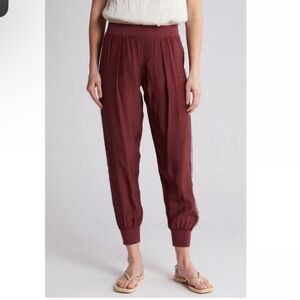 ATM Burgundy Silk Joggers Women’s Sz Medium